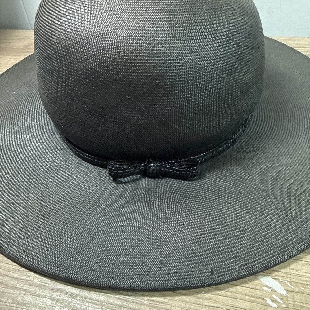 Vintage Frank Olive Straw Hat for Saks Fifth Avenue Elegant Classic - Picture 3 of 10